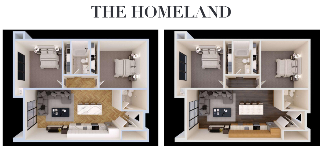 The Homeland 2 Bedroom Floor Plan