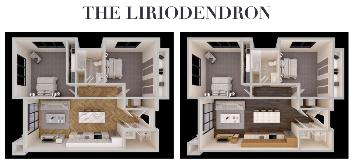 The Liriodendron 2 Bedroom Floor Plan